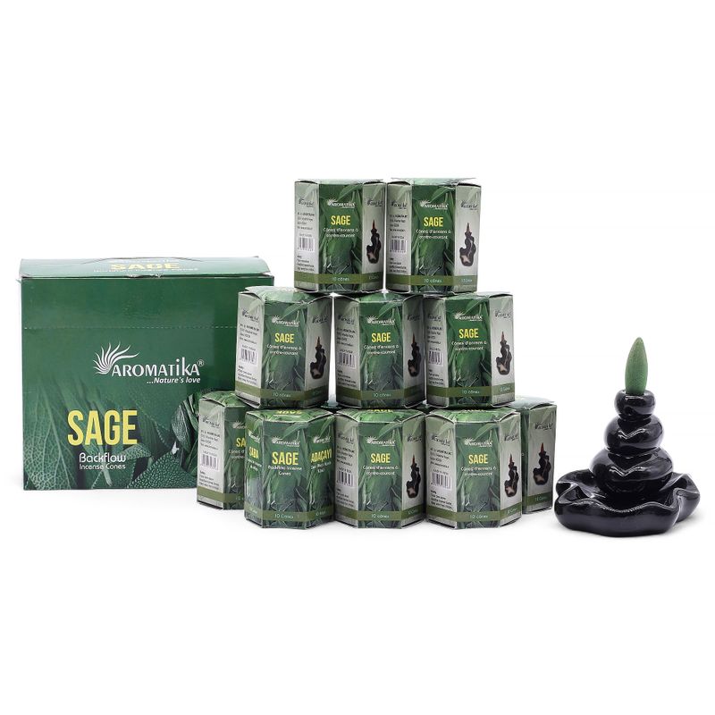 Paquet de 10 Cônes d'Encens Masala à Refoulement - Sauge