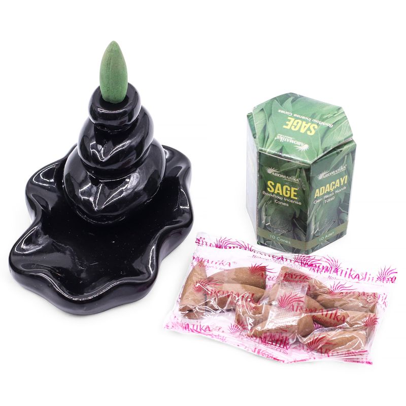 Paquet de 10 Cônes d'Encens Masala à Refoulement - Sauge