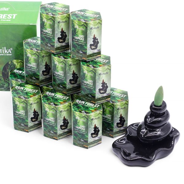 Paquet de 10 Cônes d'Encens Masala à Refoulement - Forêt Tropicale