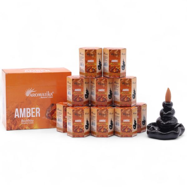 Paquet de 10 Cônes d'Encens Masala à Refoulement - Ambre