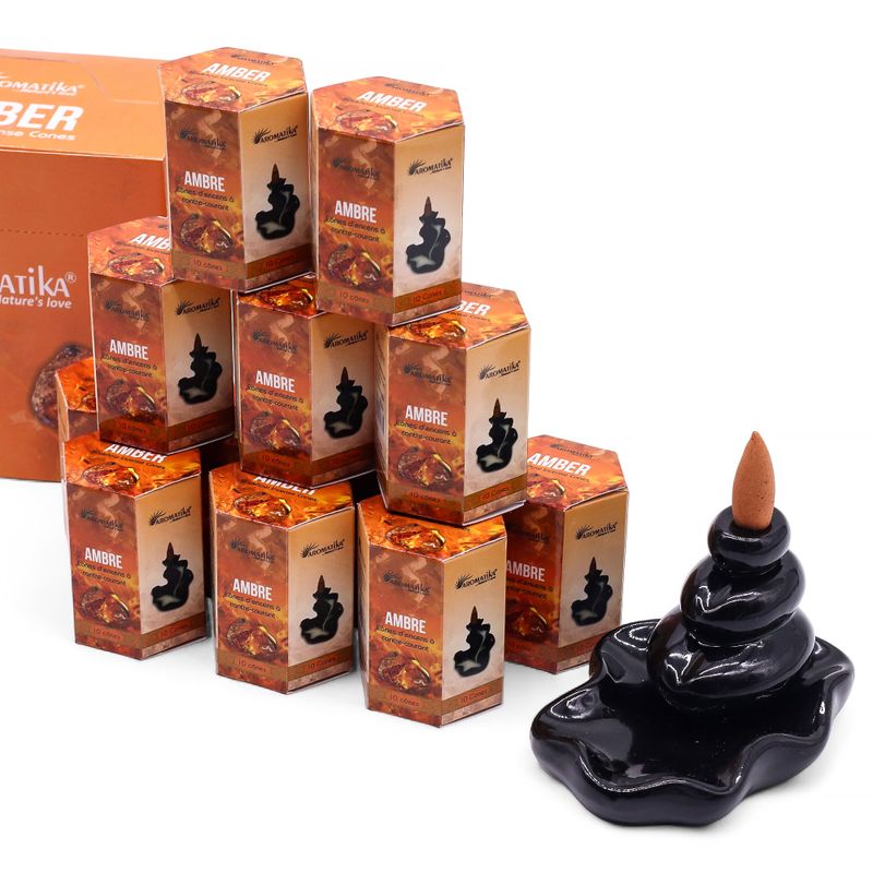 Paquet de 10 Cônes d'Encens Masala à Refoulement - Ambre