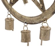 Carillons Indiens – Pentagone en Fer avec Cloches de Vache – 25x49 cm