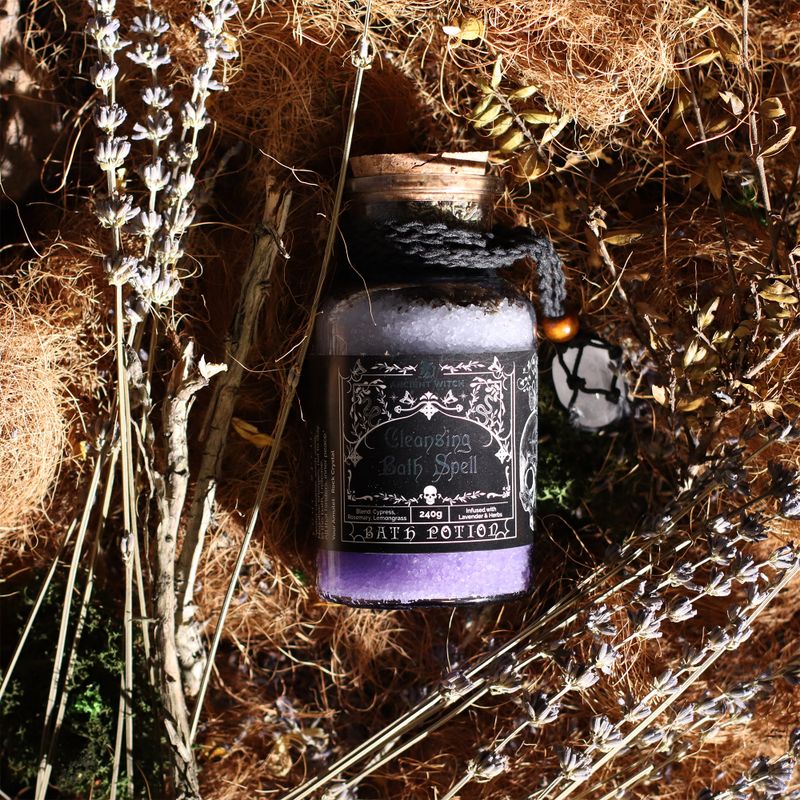 Potion De Bain De Sorcière Ancienne & Amulette En Cristal De Roche - Purification Spirituelle