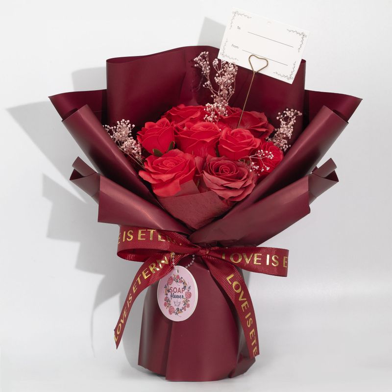 Grand Bouquet De Roses Rouges - L’Amour Est Éternel - Carte Cadeau