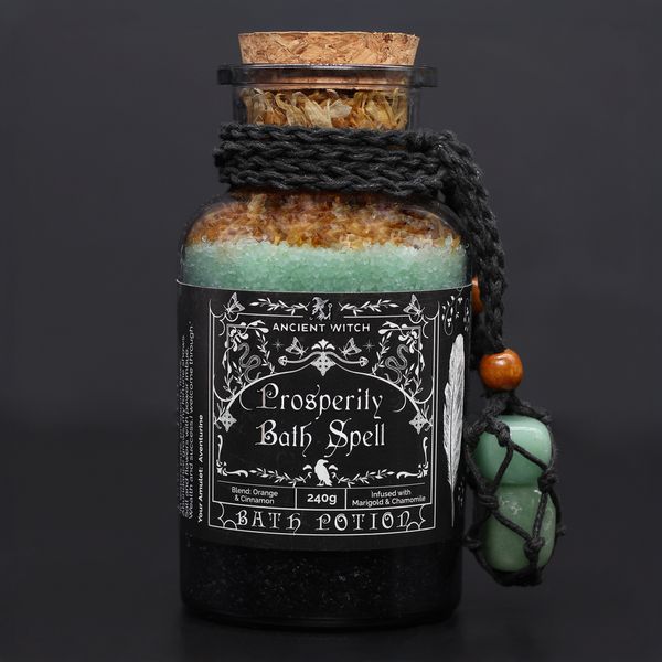 Potion De Bain De Sorcière Ancienne & Amulette En Aventurine - Prospérité