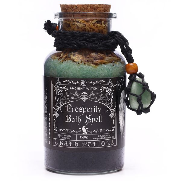 Potion De Bain De Sorcière Ancienne & Amulette En Aventurine - Prospérité