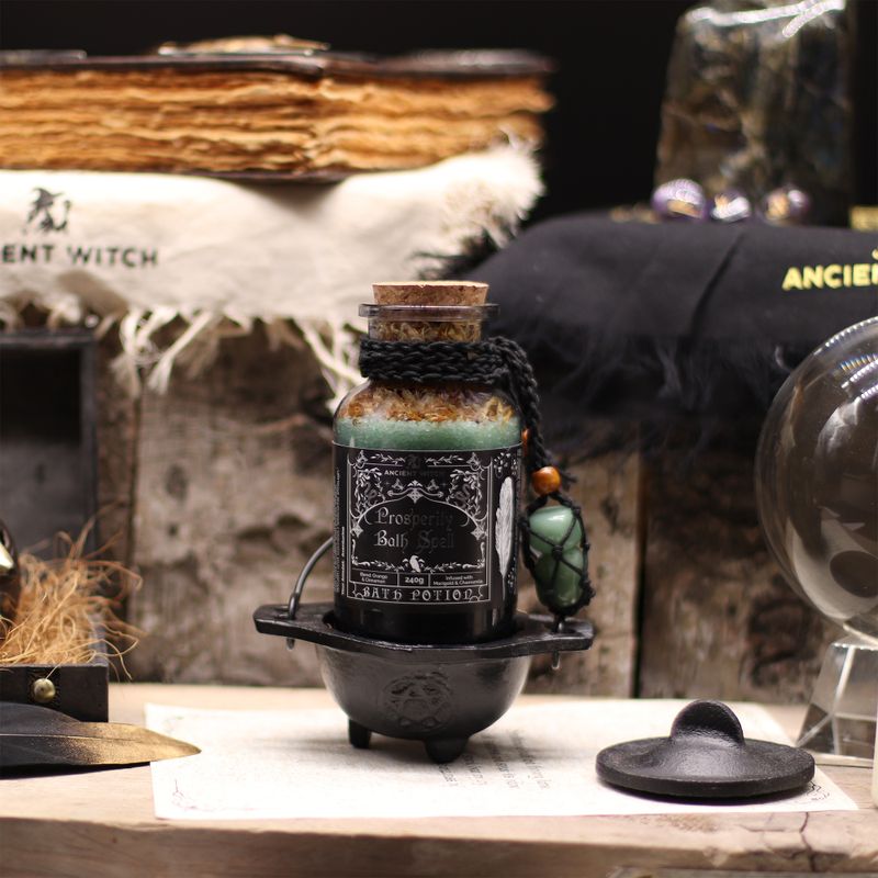 Potion De Bain De Sorcière Ancienne & Amulette En Aventurine - Prospérité