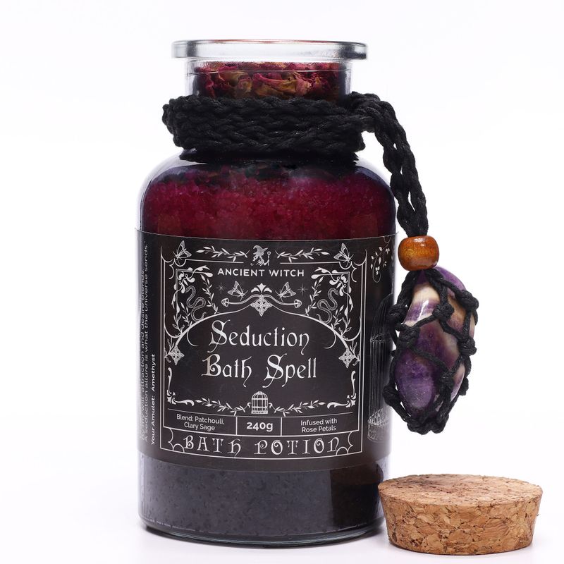 Potion De Bain De Sorcière Ancienne & Amulette En Améthyste - Séduction