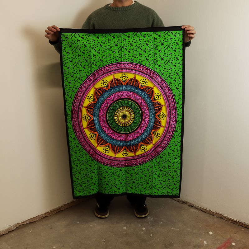 Art Mural En Coton (70x110cm) - Mandala Vibrant