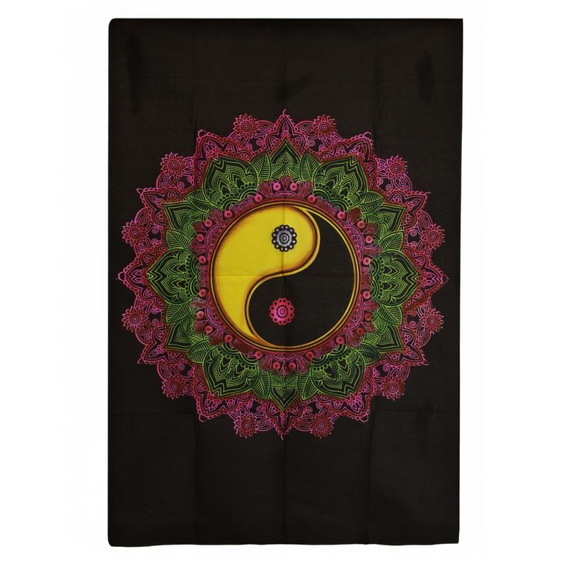 Art Mural En Coton (70x110cm) - Mandala Yin & Yang