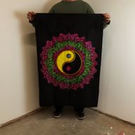 Art Mural En Coton (70x110cm) - Mandala Yin & Yang