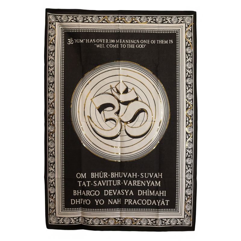 Art Mural En Coton (70x110cm) - Om - Bienvenue Au Dieu