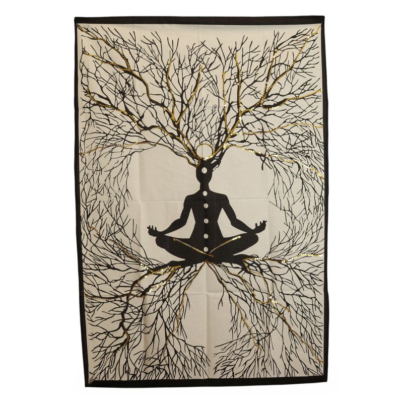 Art Mural En Coton (70x110cm) - Connexion De La Terre & Chakra