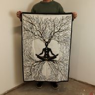 Art Mural En Coton (70x110cm) - Connexion De La Terre & Chakra