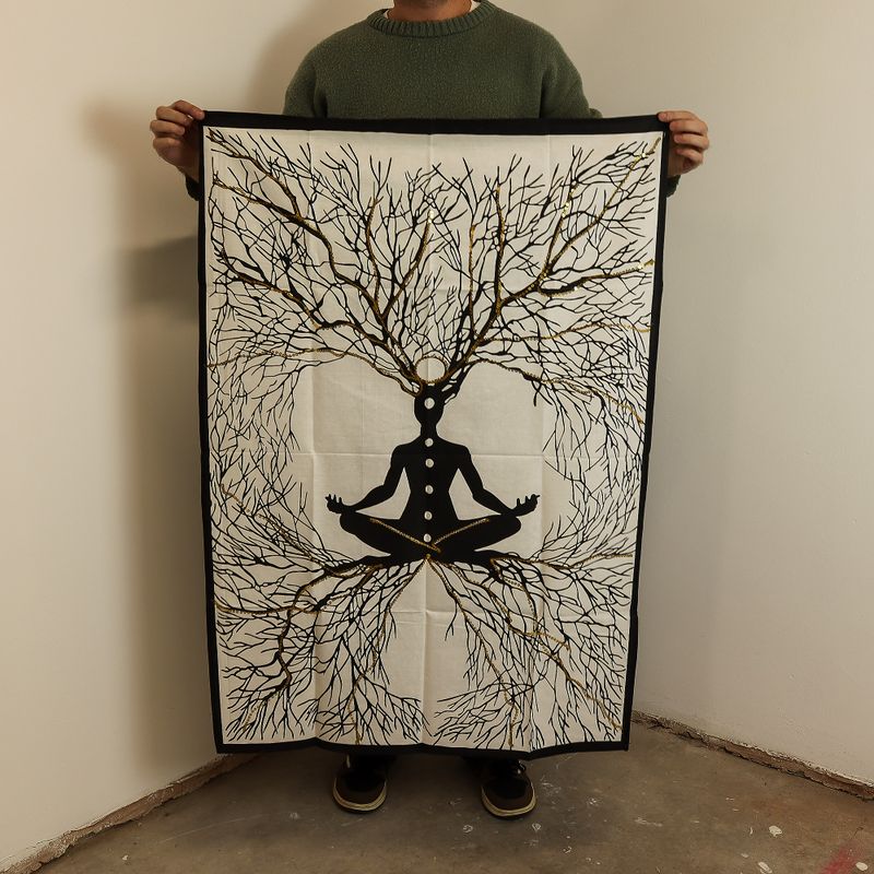 Art Mural En Coton (70x110cm) - Connexion De La Terre & Chakra