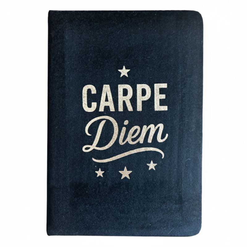 Carnet Velours - 80 pages - Carpe Diem - Noir