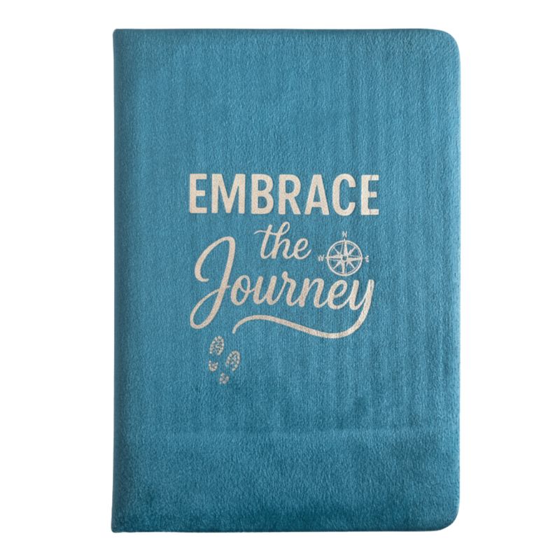 Carnet Velours - 80 pages "Embrace The Journey" Bleu Clair