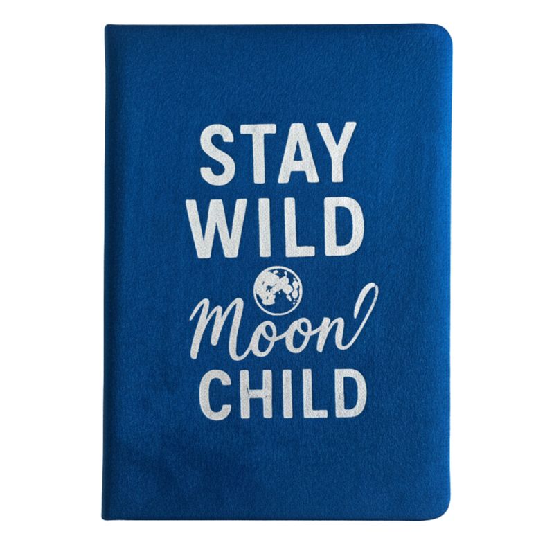 Carnet Velours - 80 pages "Stay Wild Moon Child" Bleu Foncé