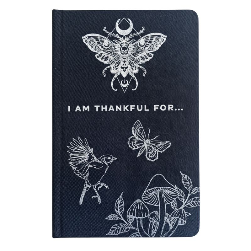 Journal de Gratitude Noir - 120 pages "I am Grateful For" avec Bordure Argentée