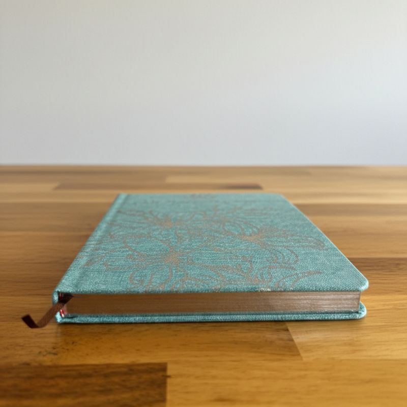 Journal de Gratitude Bleu - 120 pages "I Am Grateful For" avec Bordure Argentée