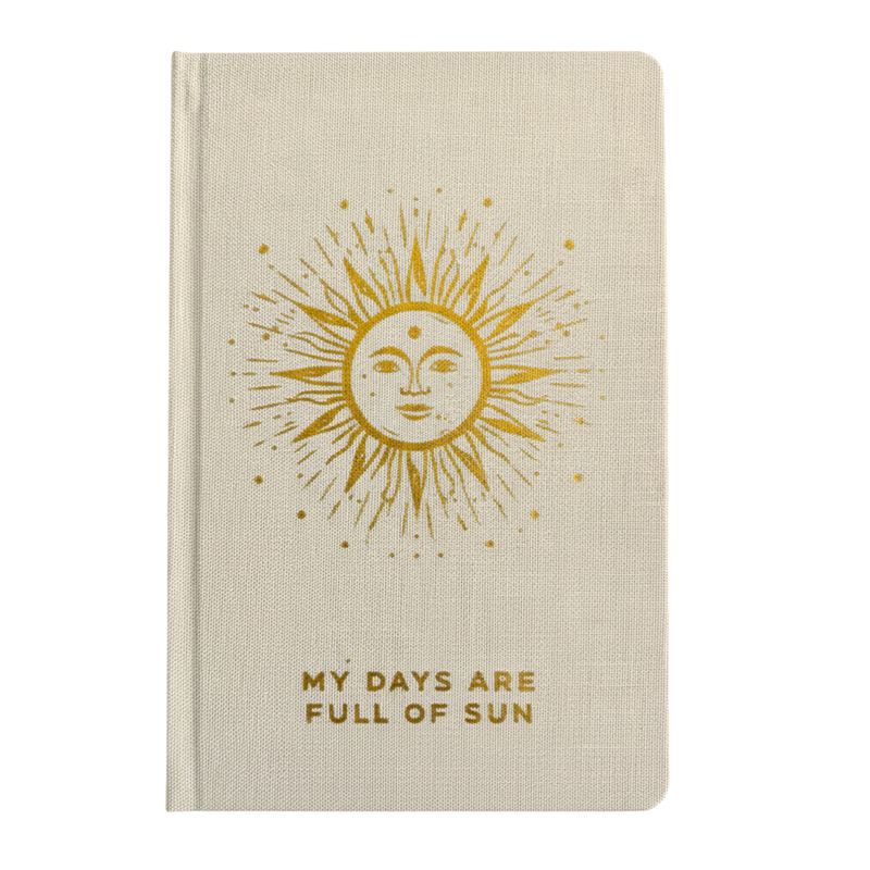 Journal de Gratitude Ivoire - 120 pages "My Days Are Full Of Sun" avec Bordure Dorée