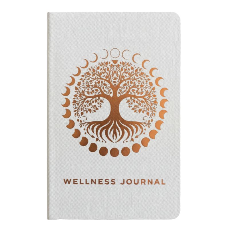 Journal de Bien-Être Blanc - 120 pages - Arbre de Vie Rose Doré