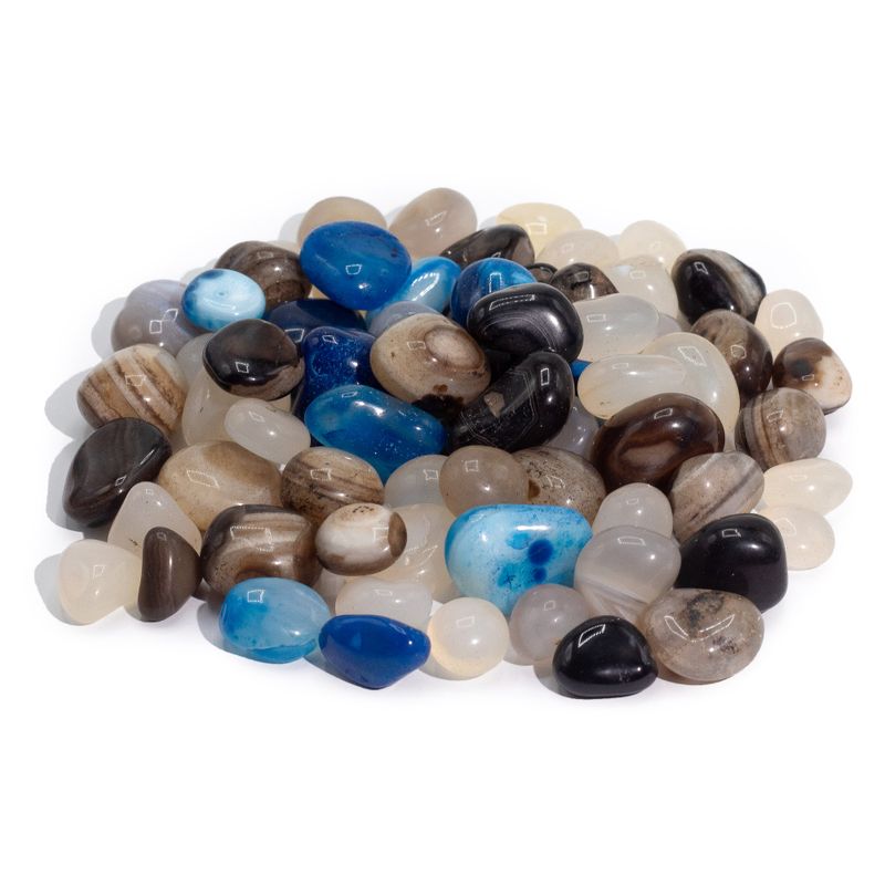 Mélange de Pierres Naturelles d’Agate - 1kg (Environ 70 Pierres)