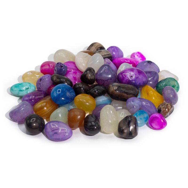 Mélange de Pierres Naturelles d’Agate Traitées - 1kg (Environ 70 Pierres)