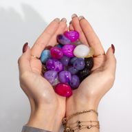 Mélange de Pierres Naturelles d’Agate Traitées - 1kg (Environ 70 Pierres)