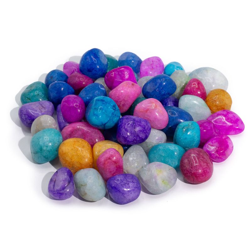 Mélange de Pierres Naturelles de Quartz Craquelé Traité - 1kg (Environ 70 Pierres)