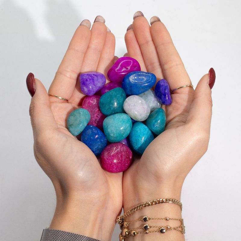 Mélange de Pierres Naturelles de Quartz Craquelé Traité - 1kg (Environ 70 Pierres)