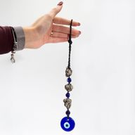 Pendentif Pierre Suspendue – Pierres et Perles de Pyrite – Œil Protecteur