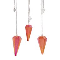 Pendule à Six Faces – Cristal Aurore Pêche – 4 cm