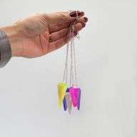 Pendule à Six Faces – Cristal Aurore Violet – 4 cm
