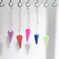 Pendule à Six Faces – Cristal Aurore Bleu – 4 cm
