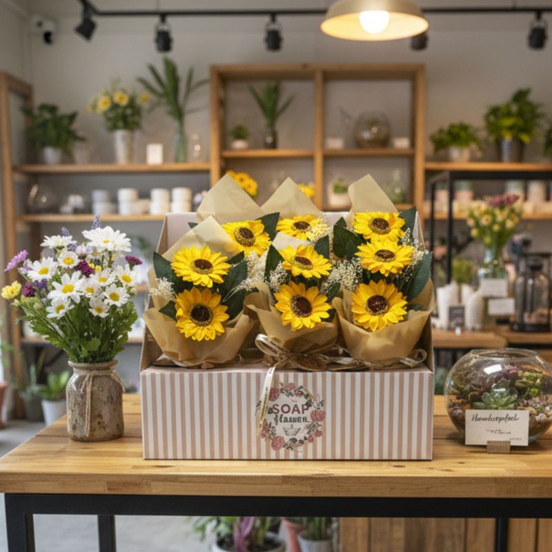 Fleurs de Savon Prêt A la Vente- Deux Bouquets de Tournesol