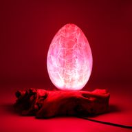 Lampe DriftGlow – Abat-jour Œuf de Feu Craquelé – Orange