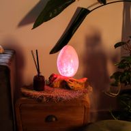 Lampe DriftGlow – Abat-jour Œuf de Feu Craquelé – Orange