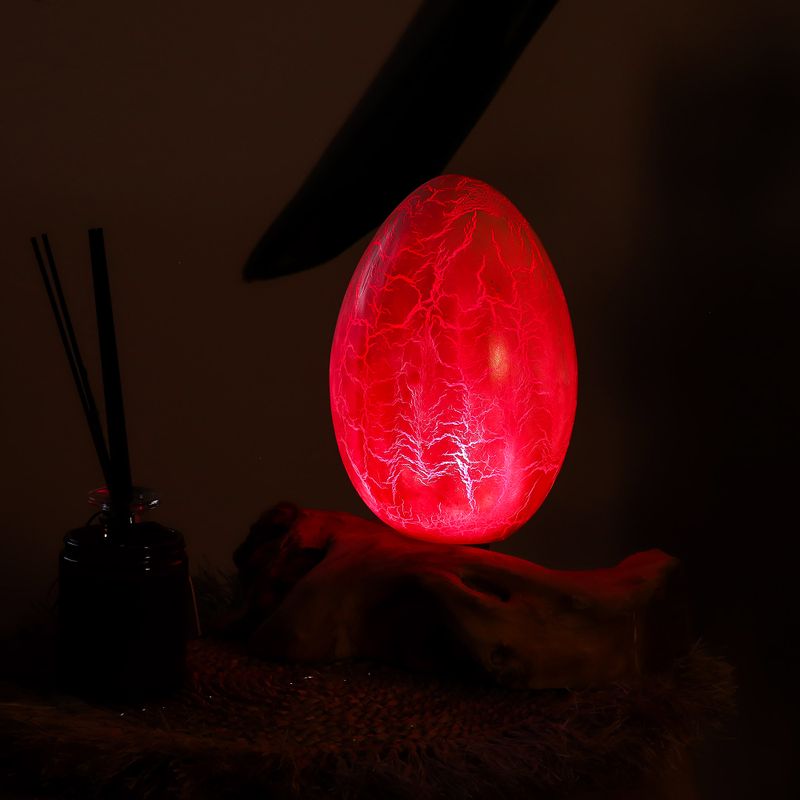 Lampe DriftGlow – Abat-jour Œuf de Feu Craquelé – Orange