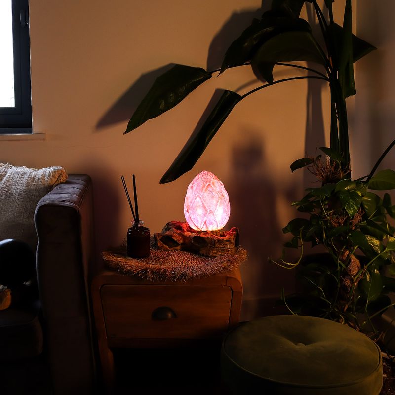 Lampe DriftGlow – Abat-jour Fleur de Lotus Craquelée – Violet