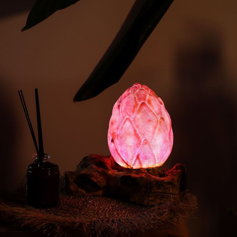 Lampe DriftGlow – Abat-jour Fleur de Lotus Craquelée – Violet