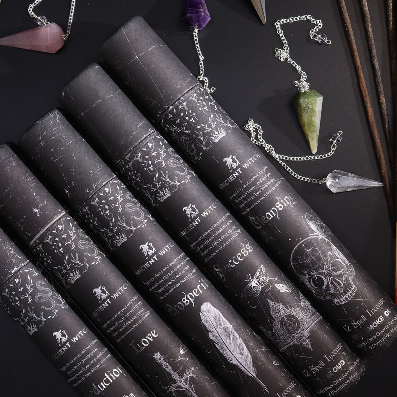 Encens de Sort de Sorcière Ancien - Succès - Pendule en Obsidienne Noire