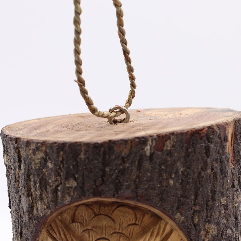 Tronc d’Arbre Visage – Nichoir – Chouette Sage