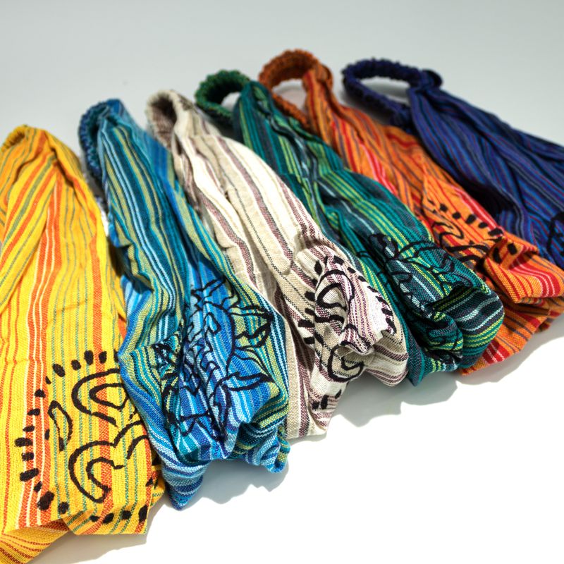 Bandeau Nomade Sari – Style Hippy – Imprimé au Bloc, Designs Variés – (56x25 cm) Taille Unique