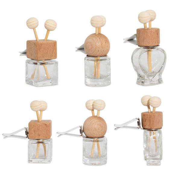 Flacons Diffuseurs Beiges à Clipser Pour Voiture – 8 ml – 3 Designs Assortis