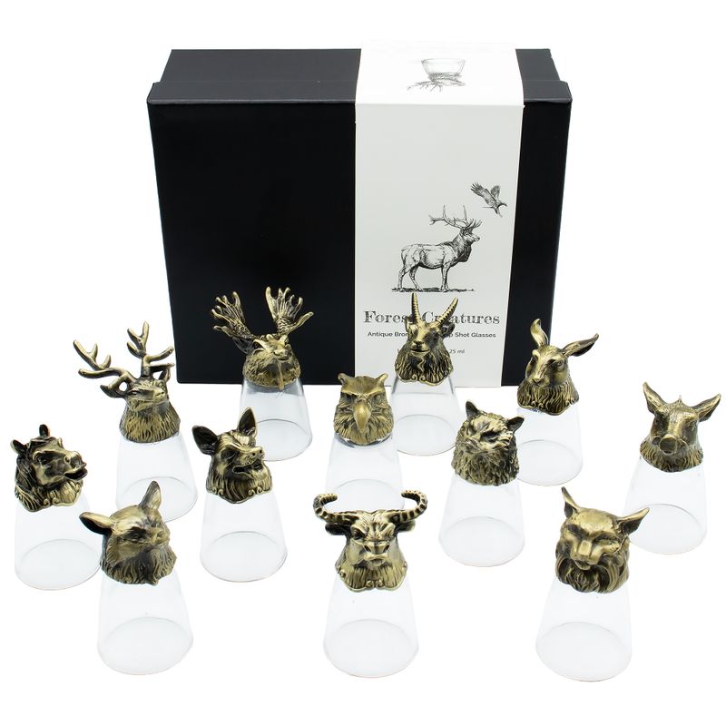 Verres À Shot (25 Ml) – Créatures De La Forêt Et Mystiques – Bronze Antique
