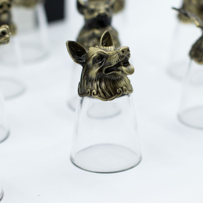 Verres À Shot (25 Ml) – Créatures Du Zodiaque Chinois – Bronze Antique