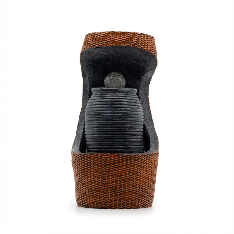Grande Fontaine - 24x22x48 cm - Boule de Cristal Changeante en Couleur dans Urne Grecque avec Panier