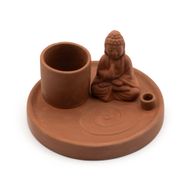 Plaque d’Encens Multi-Usage Bouddha – Style Terre Cuite Naturelle