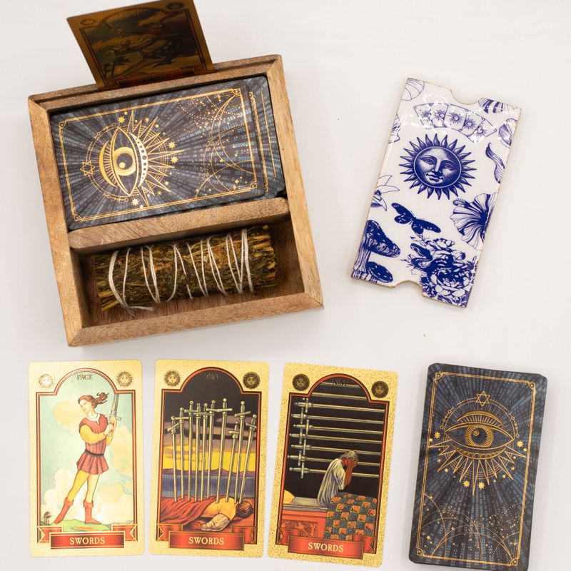 Boîte à Tarot à Deux Sections avec Support de Cartes